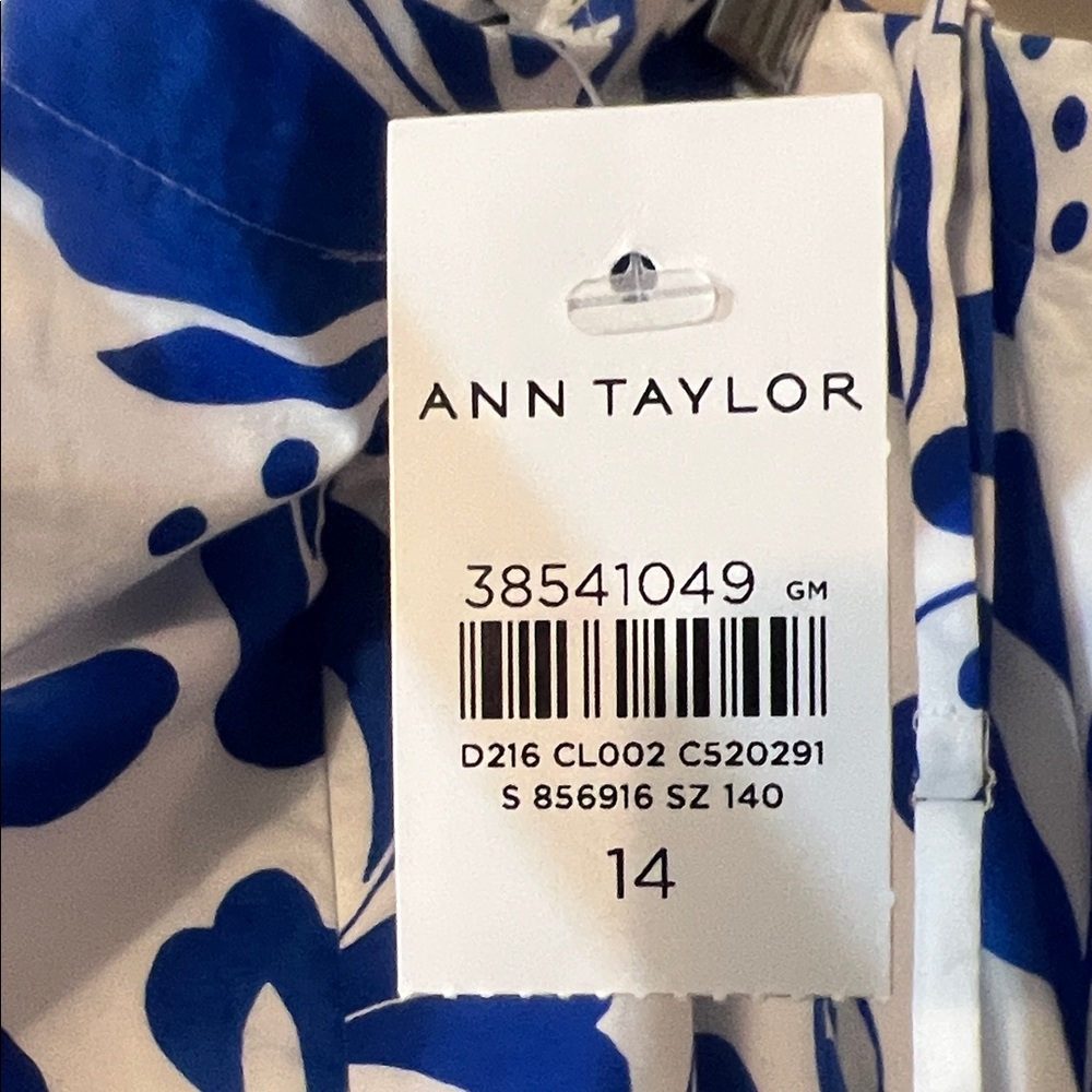 NTW Ann Taylor Sleeveless Floral Blue and White Dress with Straps - Picture 3 of 4